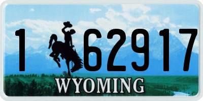 WY license plate 162917