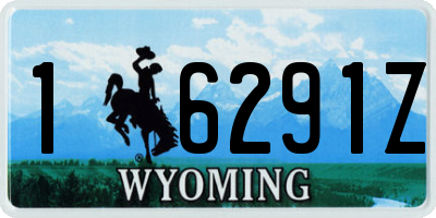 WY license plate 16291Z