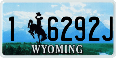 WY license plate 16292J