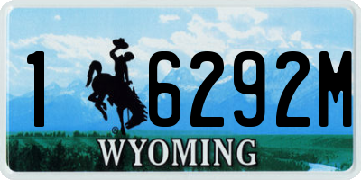 WY license plate 16292M