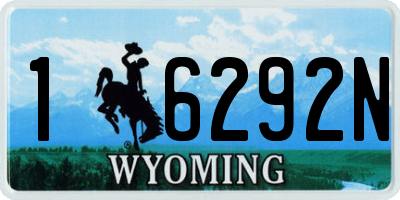 WY license plate 16292N