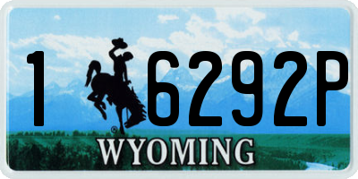 WY license plate 16292P