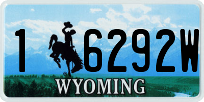 WY license plate 16292W