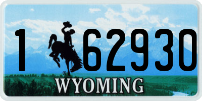 WY license plate 162930