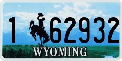 WY license plate 162932