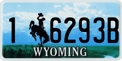 WY license plate 16293B