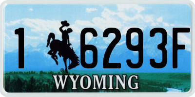 WY license plate 16293F