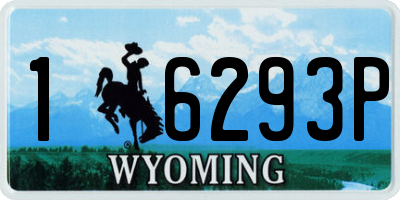 WY license plate 16293P