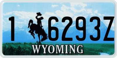 WY license plate 16293Z