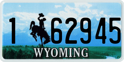 WY license plate 162945