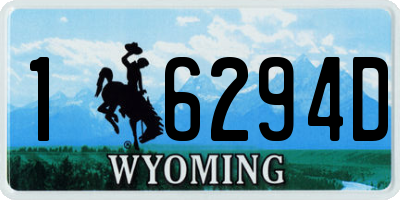WY license plate 16294D