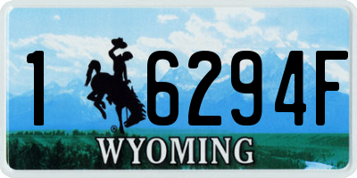 WY license plate 16294F