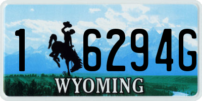 WY license plate 16294G