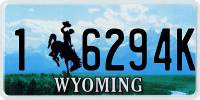 WY license plate 16294K