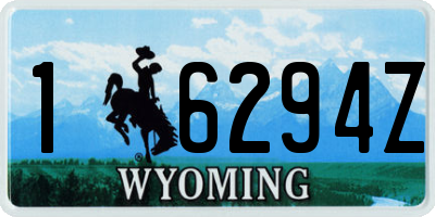 WY license plate 16294Z