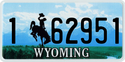 WY license plate 162951