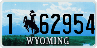 WY license plate 162954