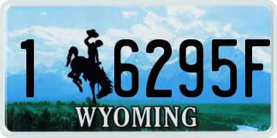 WY license plate 16295F