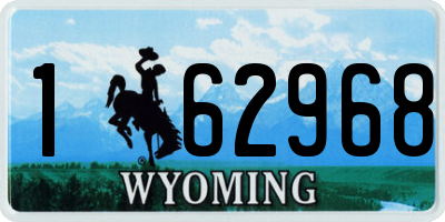 WY license plate 162968