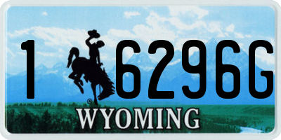 WY license plate 16296G