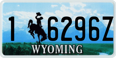 WY license plate 16296Z