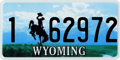 WY license plate 162972