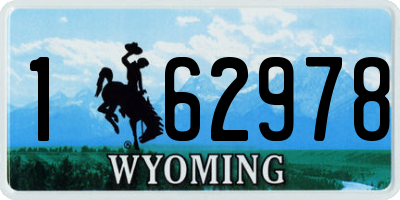 WY license plate 162978