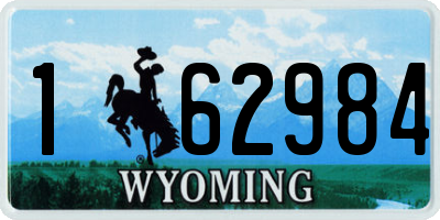WY license plate 162984