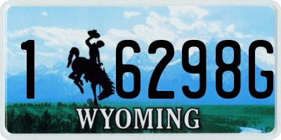 WY license plate 16298G