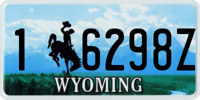 WY license plate 16298Z