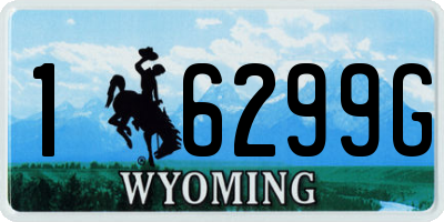 WY license plate 16299G