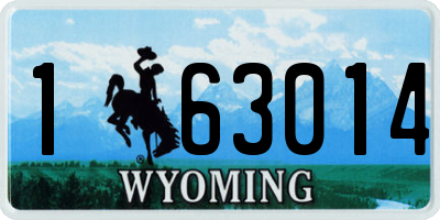 WY license plate 163014