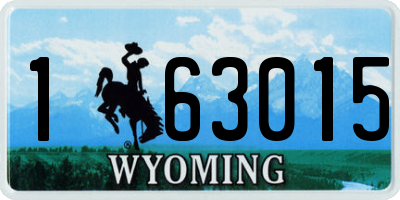 WY license plate 163015