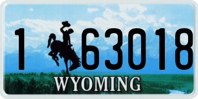 WY license plate 163018