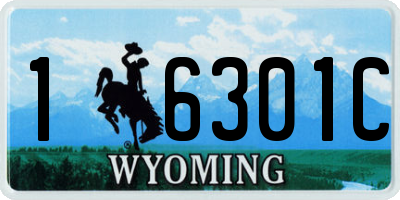 WY license plate 16301C