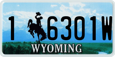WY license plate 16301W