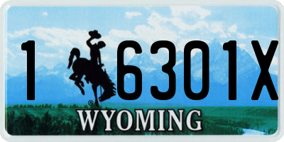 WY license plate 16301X