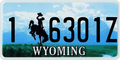 WY license plate 16301Z