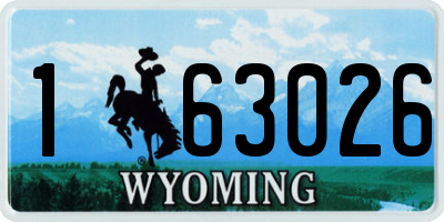 WY license plate 163026