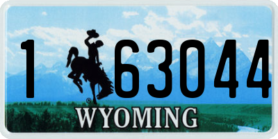 WY license plate 163044