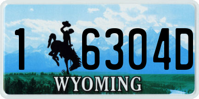 WY license plate 16304D