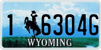 WY license plate 16304G