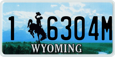 WY license plate 16304M