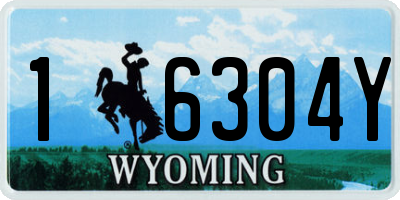 WY license plate 16304Y