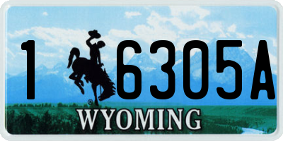 WY license plate 16305A