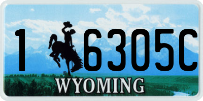WY license plate 16305C