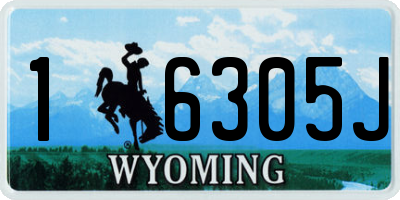 WY license plate 16305J