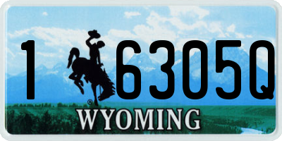 WY license plate 16305Q