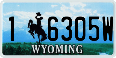 WY license plate 16305W