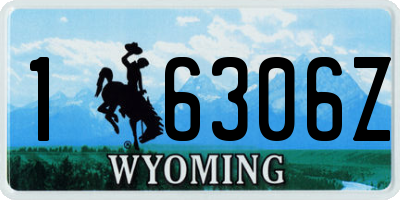 WY license plate 16306Z